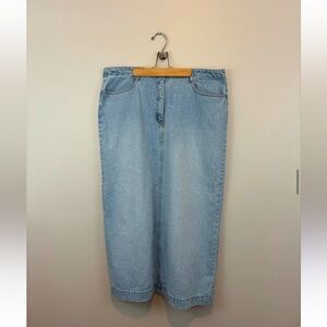 Cotton Ginny vintage light wash denim maxi skirt